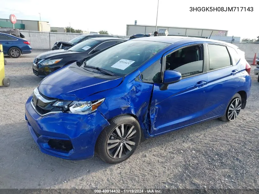 2018 Honda Fit Ex-L VIN: 3HGGK5H08JM717143 Lot: 40914432