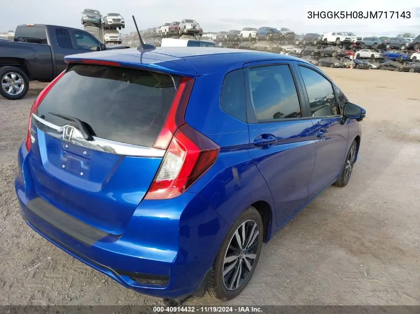 2018 Honda Fit Ex-L VIN: 3HGGK5H08JM717143 Lot: 40914432