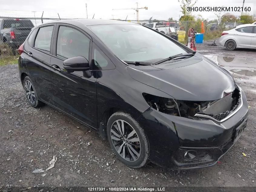 2019 Honda Fit VIN: 3HGGK5H82KM102160 Lot: 12117331