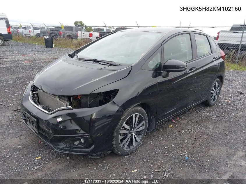 2019 Honda Fit VIN: 3HGGK5H82KM102160 Lot: 12117331