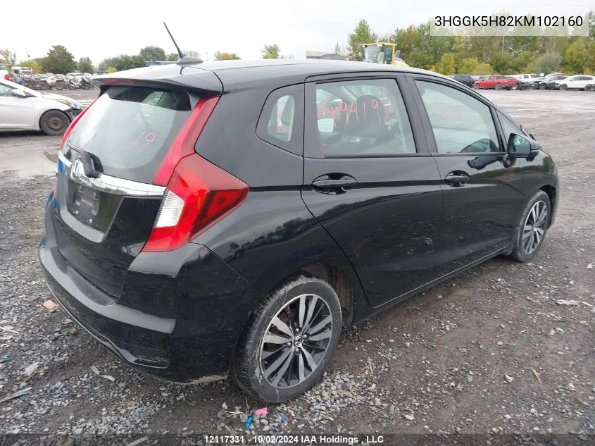 2019 Honda Fit VIN: 3HGGK5H82KM102160 Lot: 12117331