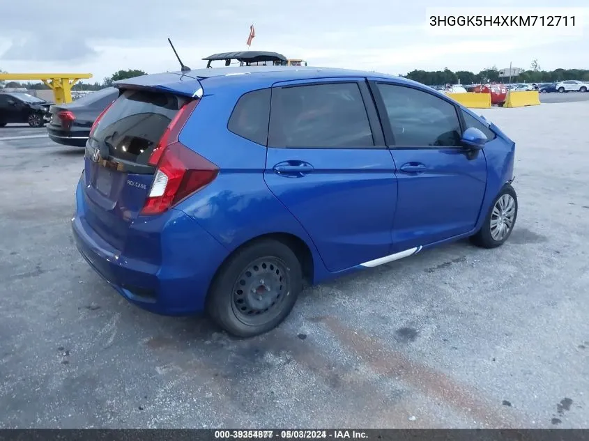 2019 Honda Fit Lx VIN: 3HGGK5H4XKM712711 Lot: 39354877