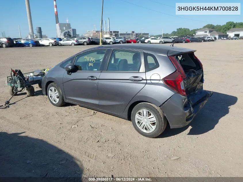 2019 Honda Fit Lx VIN: 3HGGK5H44KM700828 Lot: 39550317