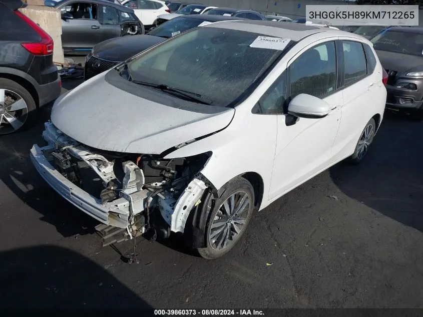 2019 Honda Fit Ex VIN: 3HGGK5H89KM712265 Lot: 39860373