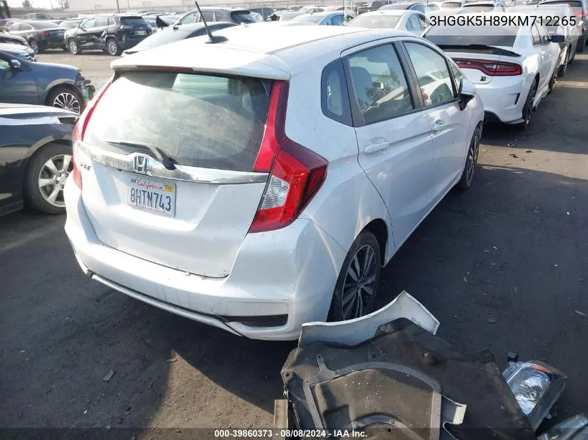 2019 Honda Fit Ex VIN: 3HGGK5H89KM712265 Lot: 39860373