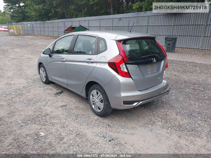 2019 Honda Fit Lx VIN: 3HGGK5H49KM725918 Lot: 39941272