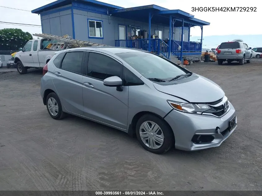 3HGGK5H42KM729292 2019 Honda Fit Lx