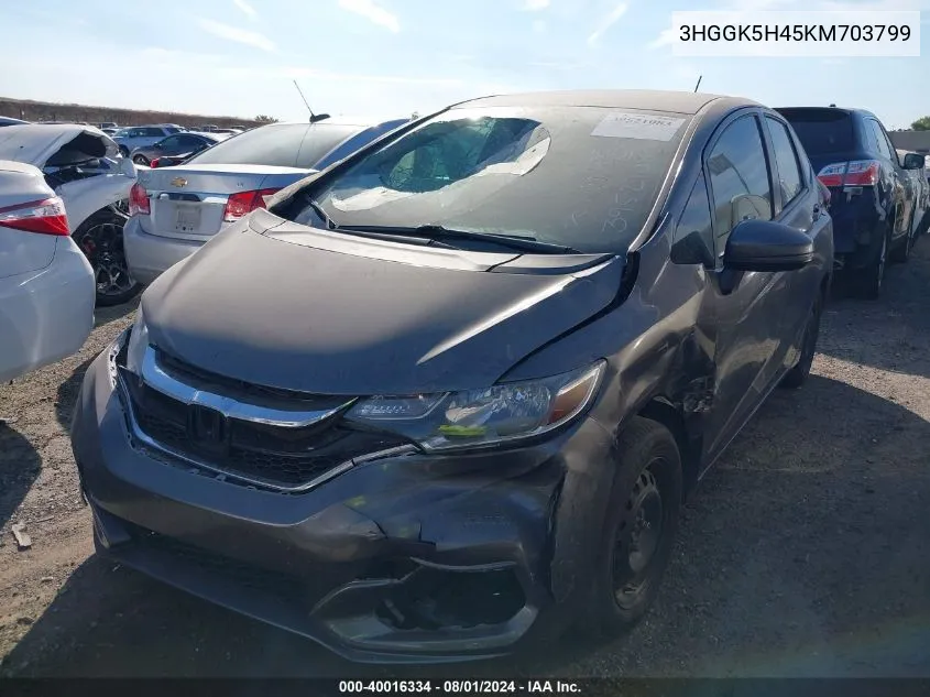 2019 Honda Fit Lx VIN: 3HGGK5H45KM703799 Lot: 40016334