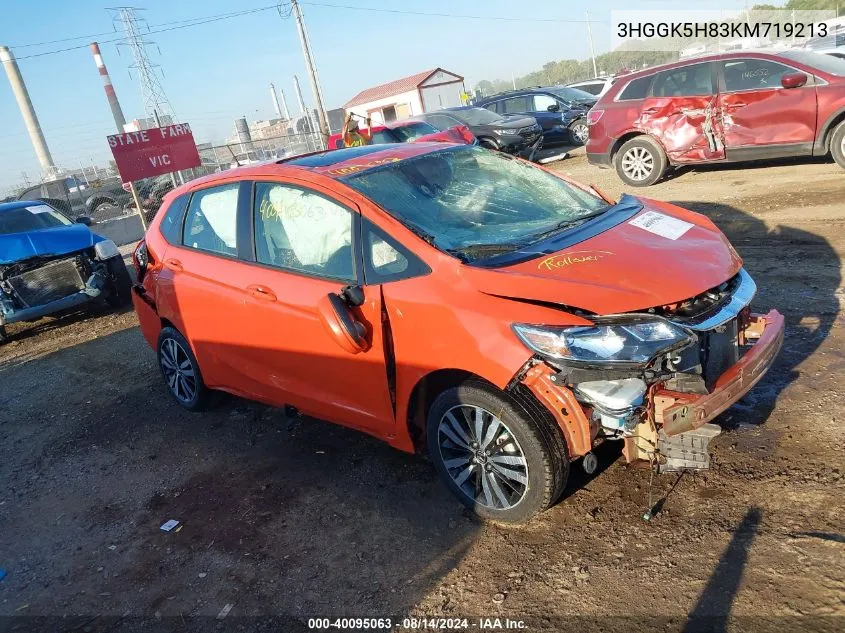 2019 Honda Fit Ex VIN: 3HGGK5H83KM719213 Lot: 40095063