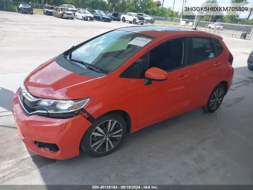 2019 Honda Fit Ex VIN: 3HGGK5H8XKM705809 Lot: 40135164