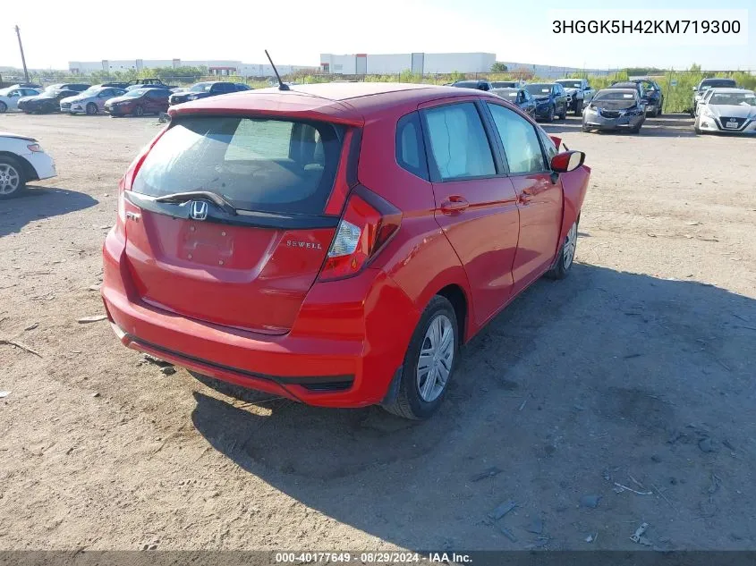 3HGGK5H42KM719300 2019 Honda Fit Lx