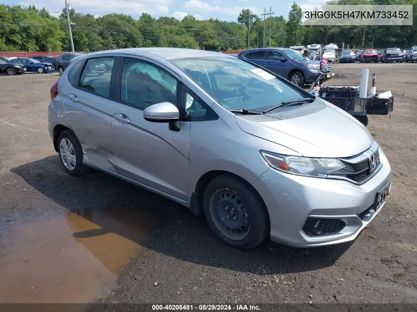 2019 Honda Fit Lx VIN: 3HGGK5H47KM733452 Lot: 40205481