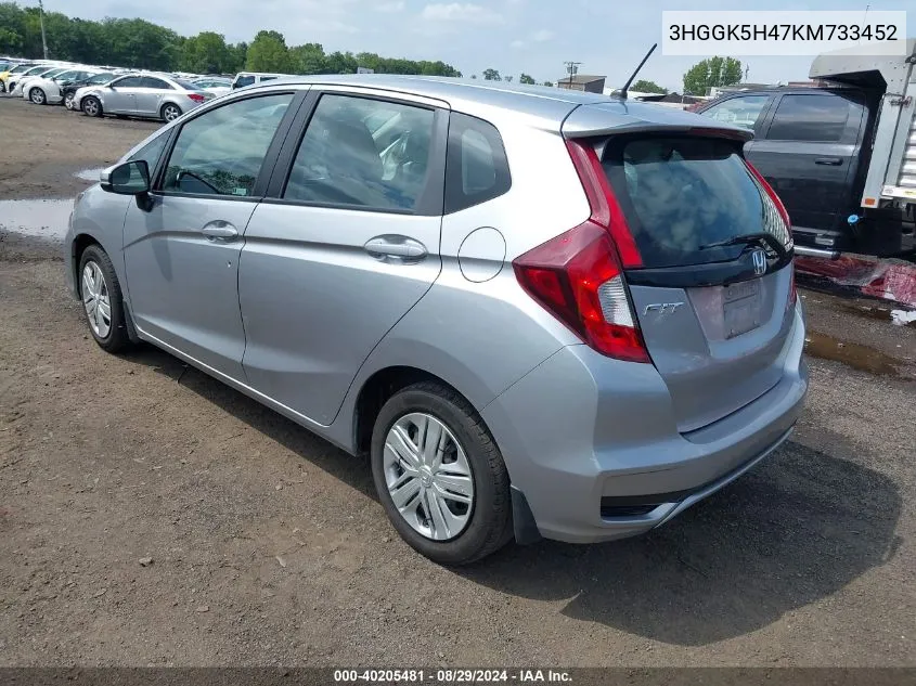 2019 Honda Fit Lx VIN: 3HGGK5H47KM733452 Lot: 40205481