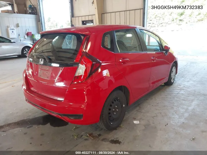 2019 Honda Fit Lx VIN: 3HGGK5H49KM732383 Lot: 40227111