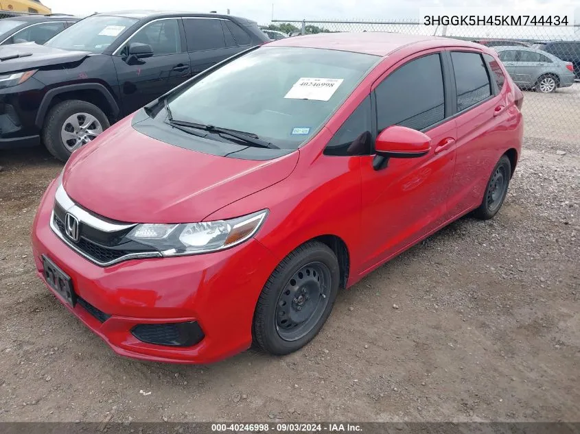 2019 Honda Fit Lx VIN: 3HGGK5H45KM744434 Lot: 40246998