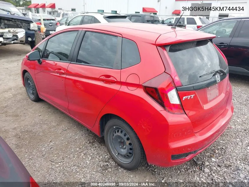 3HGGK5H45KM744434 2019 Honda Fit Lx