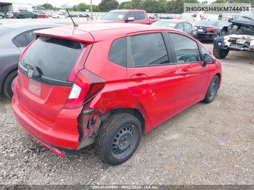 2019 Honda Fit Lx VIN: 3HGGK5H45KM744434 Lot: 40246998