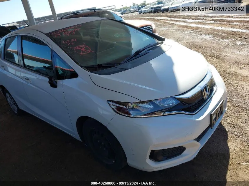 2019 Honda Fit Lx VIN: 3HGGK5H40KM733342 Lot: 40268800