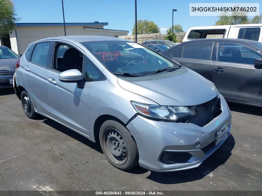 2019 Honda Fit Lx VIN: 3HGGK5H45KM746202 Lot: 40280842