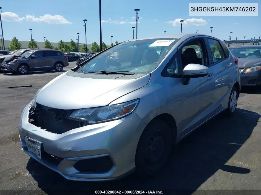 2019 Honda Fit Lx VIN: 3HGGK5H45KM746202 Lot: 40280842