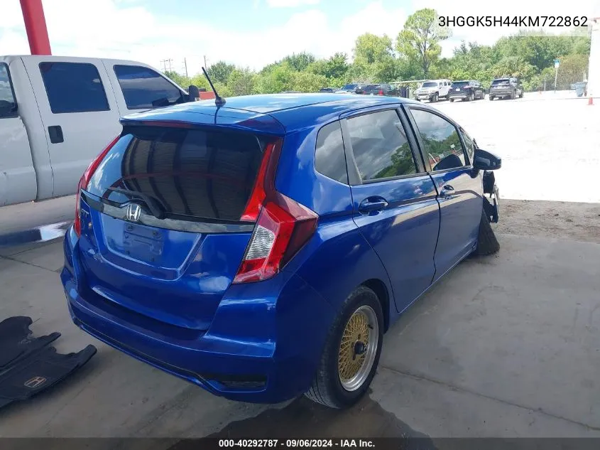 2019 Honda Fit Lx VIN: 3HGGK5H44KM722862 Lot: 40292787