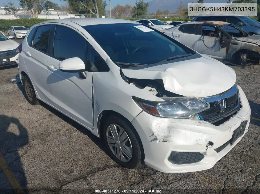 2019 Honda Fit Lx VIN: 3HGGK5H43KM703395 Lot: 40311270