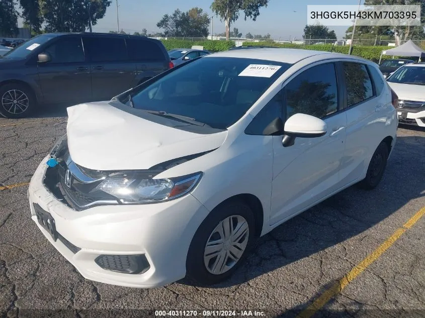 3HGGK5H43KM703395 2019 Honda Fit Lx