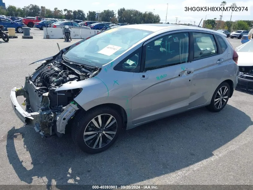 2019 Honda Fit Ex VIN: 3HGGK5H8XKM702974 Lot: 40393983