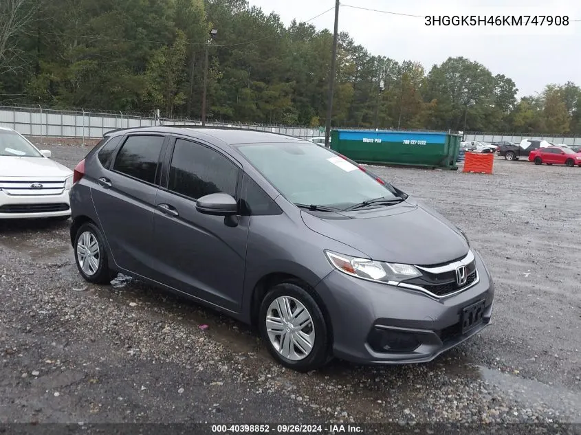 2019 Honda Fit Lx VIN: 3HGGK5H46KM747908 Lot: 40398852