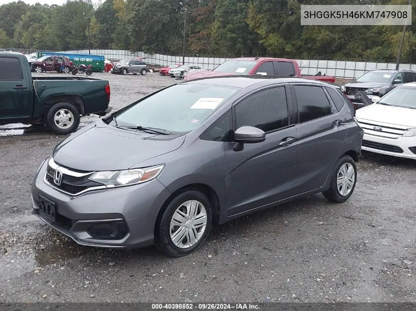 2019 Honda Fit Lx VIN: 3HGGK5H46KM747908 Lot: 40398852