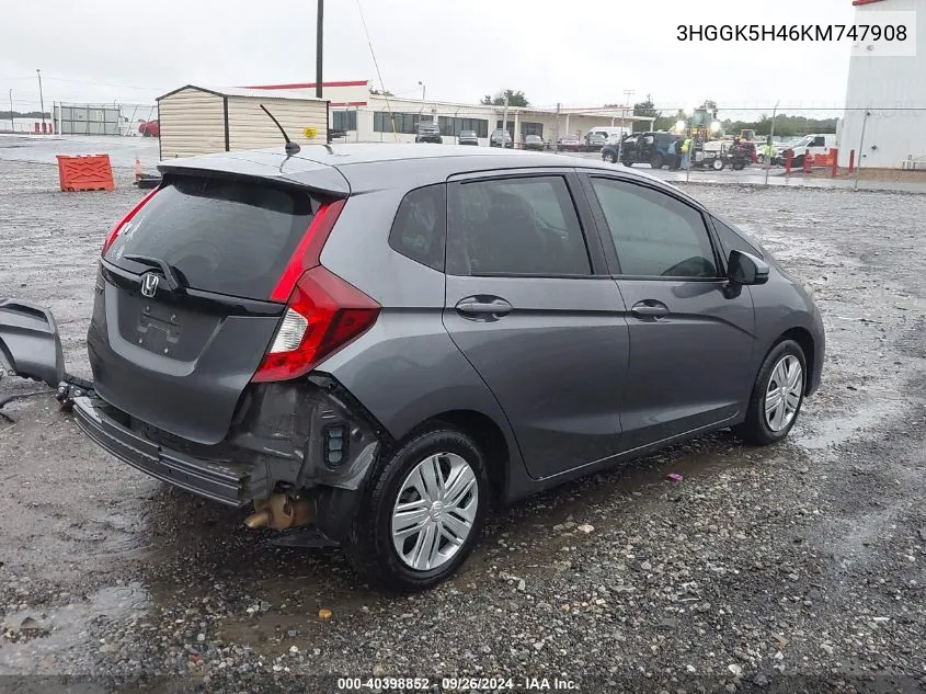 2019 Honda Fit Lx VIN: 3HGGK5H46KM747908 Lot: 40398852