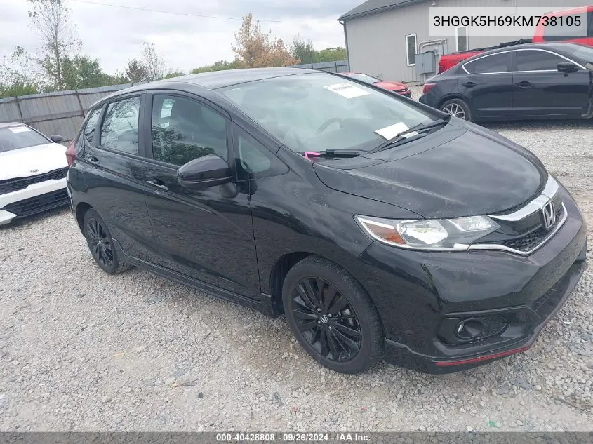 2019 Honda Fit Sport VIN: 3HGGK5H69KM738105 Lot: 40428808