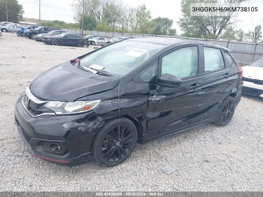 2019 Honda Fit Sport VIN: 3HGGK5H69KM738105 Lot: 40428808