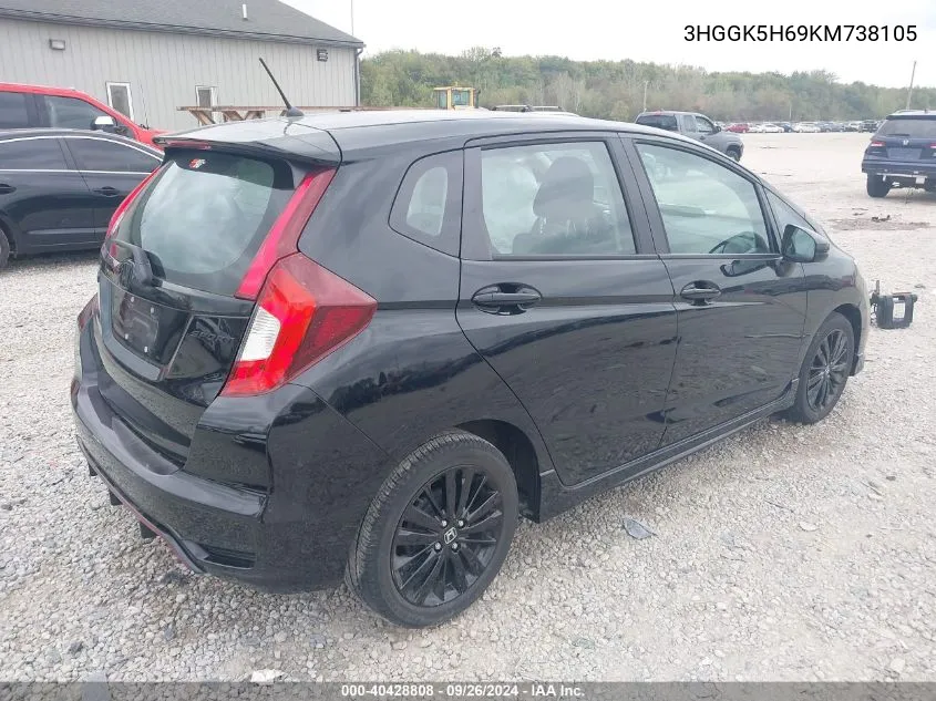 2019 Honda Fit Sport VIN: 3HGGK5H69KM738105 Lot: 40428808