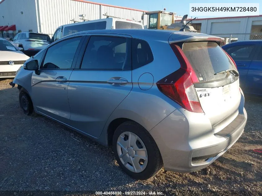 2019 Honda Fit Lx VIN: 3HGGK5H49KM728480 Lot: 40456830