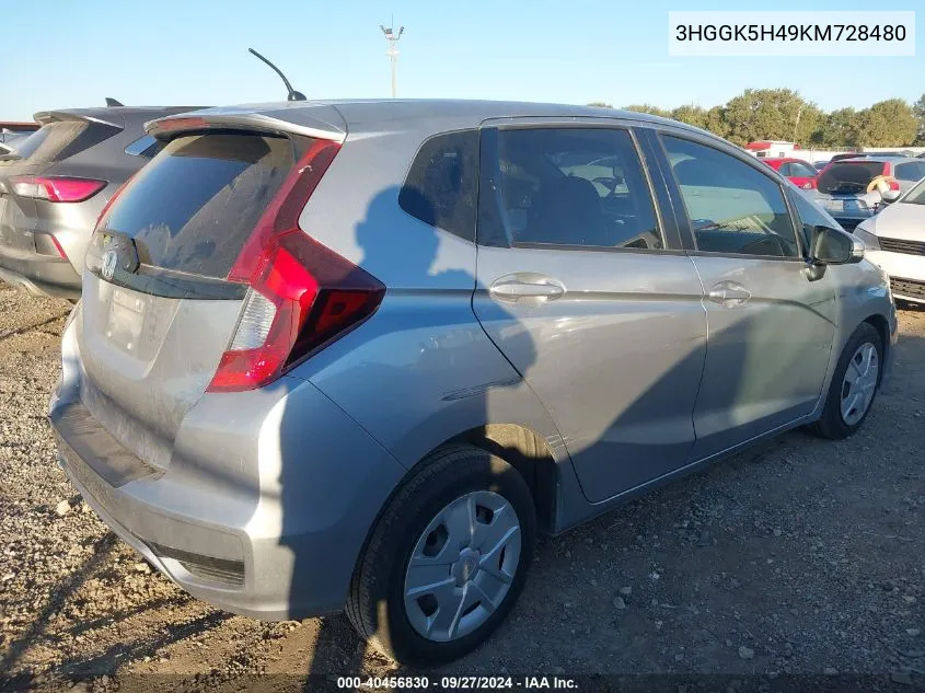 2019 Honda Fit Lx VIN: 3HGGK5H49KM728480 Lot: 40456830