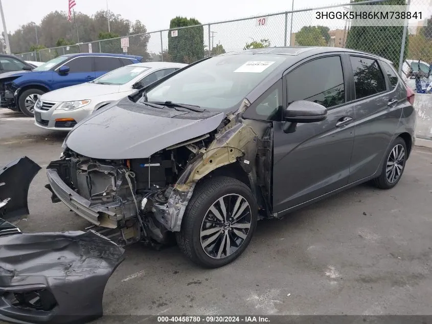 2019 Honda Fit Ex VIN: 3HGGK5H86KM738841 Lot: 40458780