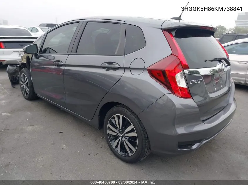 2019 Honda Fit Ex VIN: 3HGGK5H86KM738841 Lot: 40458780