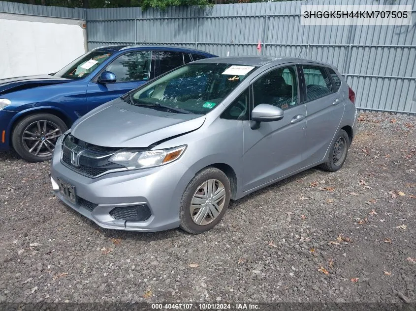 2019 Honda Fit Lx VIN: 3HGGK5H44KM707505 Lot: 40467107