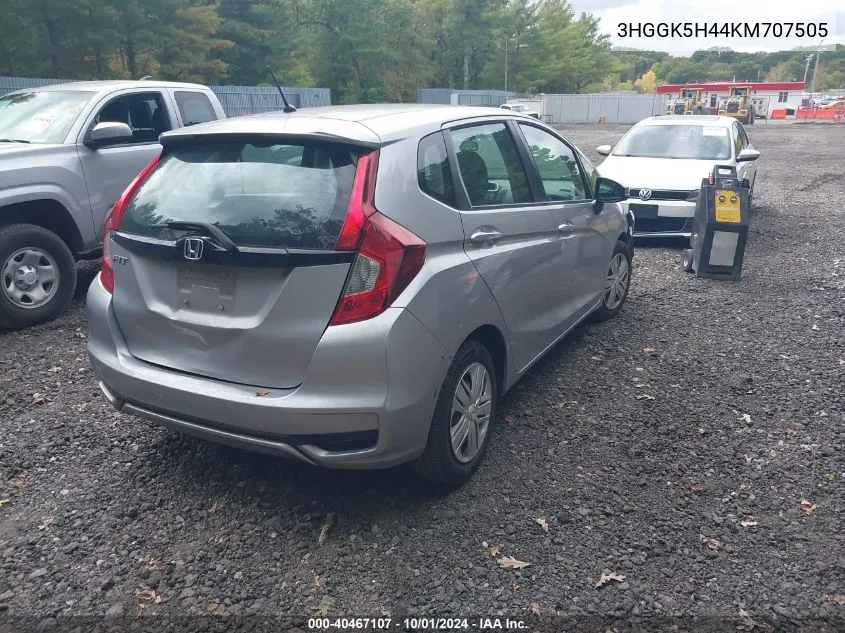 2019 Honda Fit Lx VIN: 3HGGK5H44KM707505 Lot: 40467107