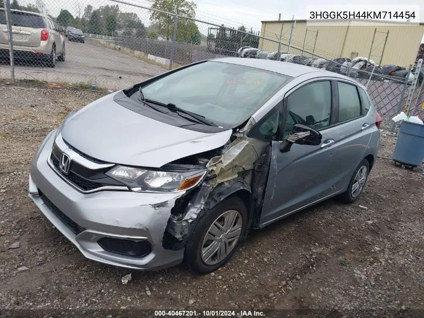 2019 Honda Fit Lx VIN: 3HGGK5H44KM714454 Lot: 40467201