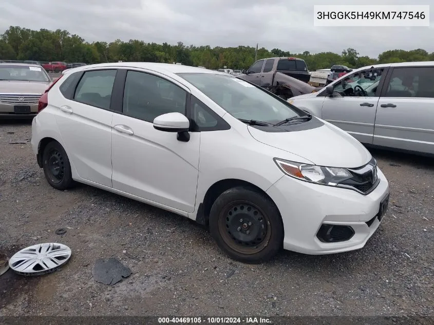 2019 Honda Fit Lx VIN: 3HGGK5H49KM747546 Lot: 40469105