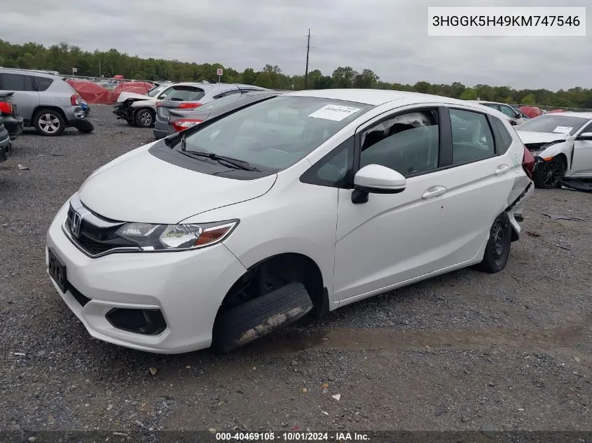 2019 Honda Fit Lx VIN: 3HGGK5H49KM747546 Lot: 40469105