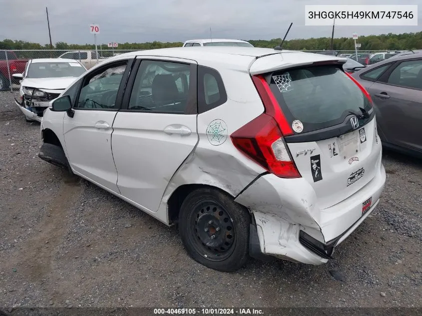 2019 Honda Fit Lx VIN: 3HGGK5H49KM747546 Lot: 40469105