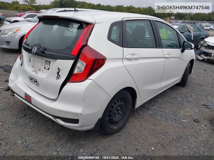 2019 Honda Fit Lx VIN: 3HGGK5H49KM747546 Lot: 40469105