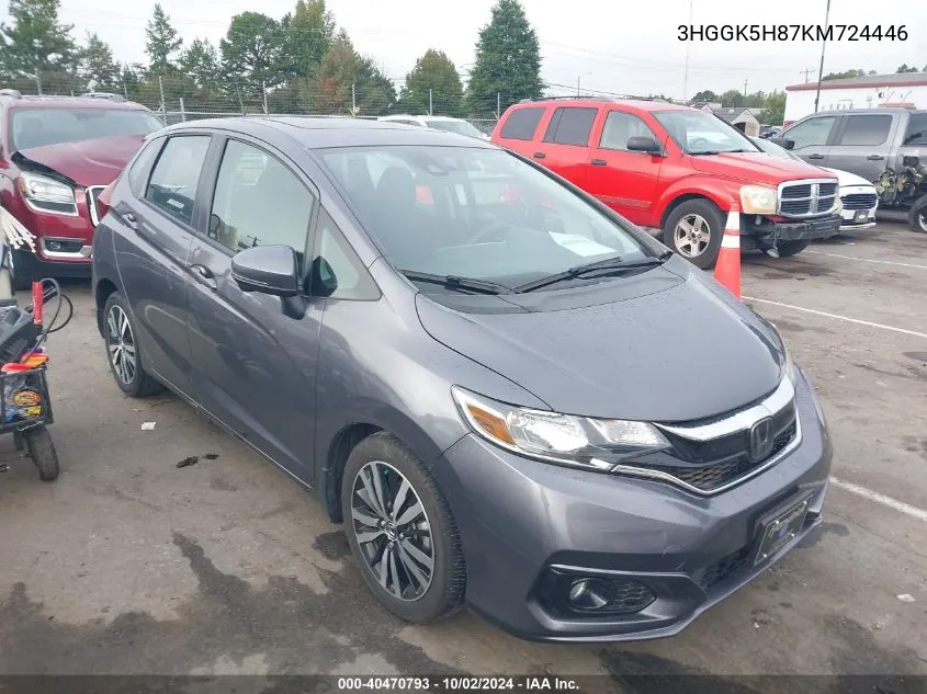 2019 Honda Fit Ex VIN: 3HGGK5H87KM724446 Lot: 40470793