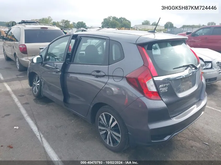 2019 Honda Fit Ex VIN: 3HGGK5H87KM724446 Lot: 40470793