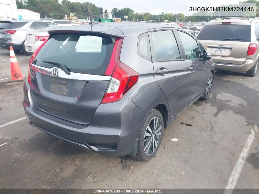 2019 Honda Fit Ex VIN: 3HGGK5H87KM724446 Lot: 40470793