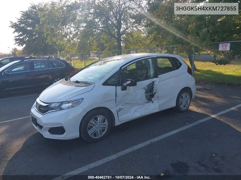 2019 Honda Fit Lx VIN: 3HGGK5H4XKM727855 Lot: 40482781