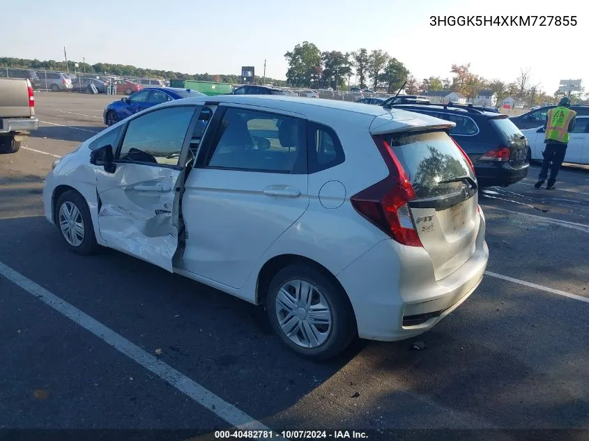 2019 Honda Fit Lx VIN: 3HGGK5H4XKM727855 Lot: 40482781